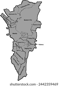 Cities of Metro Manila Map