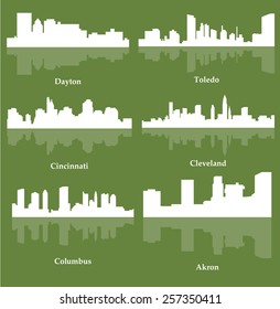 Cities in Ohio (Columbus, Akron, Toledo, Dayton, Cincinnati, Cleveland )