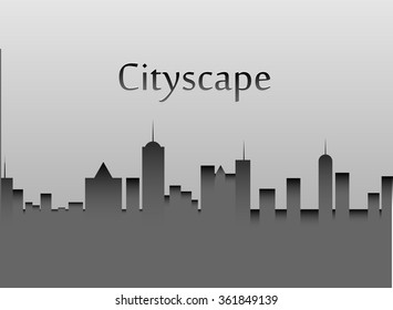 Cities silhouette. Vector cityscape illustration.