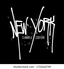 Cities typography for T-shirt design, posters and prints. New York is always a good plan.