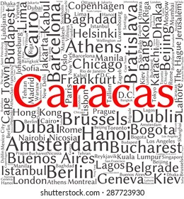 Cities in the World related word cloud background 