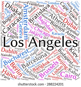 Cities in the World related word cloud background 