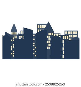 Citiscape silhouette woth building view