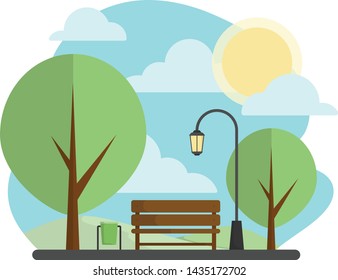 Citiy Public Park Flat Vector Stock Vector (Royalty Free) 1435172702 ...