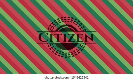 Citizen christmas style badge. Vector Illustration. Detailed.