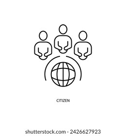 citizen concept line icon. Simple element illustration. citizen concept outline symbol design.