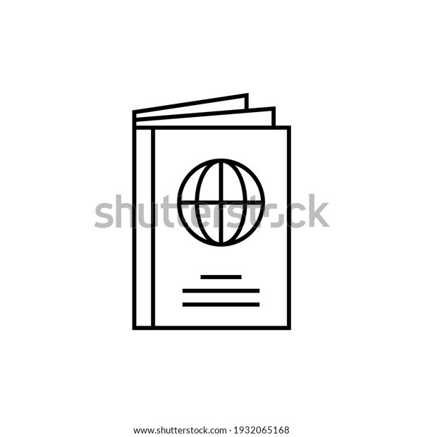 Citizen document icon in flat black line\
style, isolated on white background\
