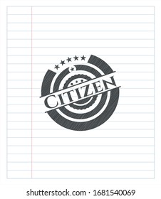 Ciudadano con pinceladas. Ilustración vectorial. Detallado.