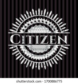 Citizen silver badge. Vector Illustration. Mosaic.