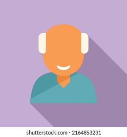 Citizen smiling icon flat vector. Happy person. Friend positive