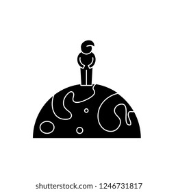 Citizen of the world black icon, vector sign on isolated background. Citizen of the world concept symbol, illustration 