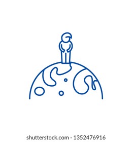 Citizen of the world line icon concept. Citizen of the world flat  vector symbol, sign, outline illustration.