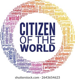 Citizen of the World word cloud conceptual design isolated on white background.