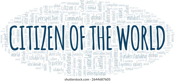 Citizen of the World word cloud conceptual design isolated on white background.