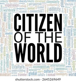 Citizen of the World word cloud conceptual design isolated on white background.