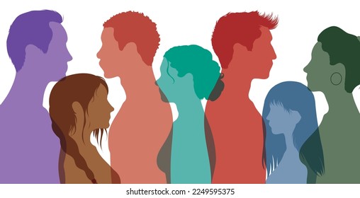 Citizens of different nationalities. Multi-ethnic and multicultural people. Racial equality