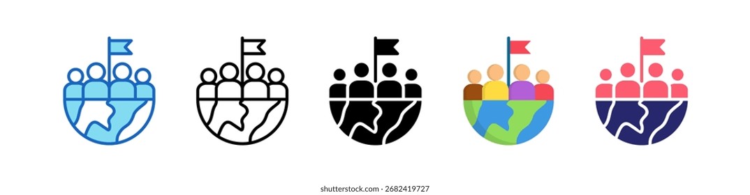 Colección de conjunto de estilos múltiples de icono de ciudadanos.