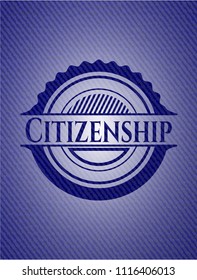 Citizenship badge with jean texture