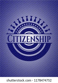 Citizenship badge with jean texture