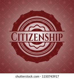 Citizenship badge with red background