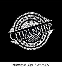 Citizenship chalk emblem. Vector Illustration. Detailed.