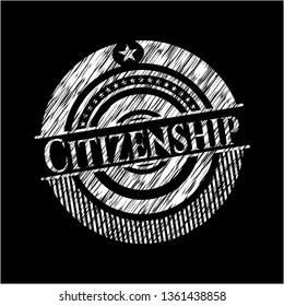 Citizenship with chalkboard texture