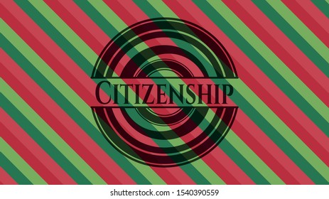 Citizenship christmas colors style badge. Vector Illustration. Detailed.