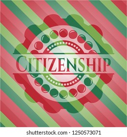 Citizenship christmas emblem background.