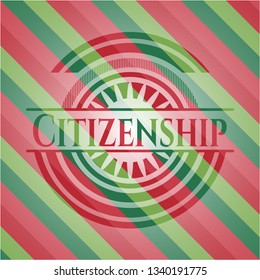 Citizenship christmas style emblem.