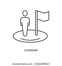 icono de línea de concepto de ciudadanía. Ilustración de elemento simple. concepto de ciudadanía esquema símbolo diseño.