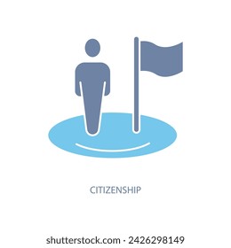 icono de línea de concepto de ciudadanía. Ilustración de elemento simple. concepto de ciudadanía esquema símbolo diseño.