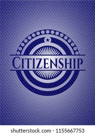 Citizenship emblem with jean high quality background