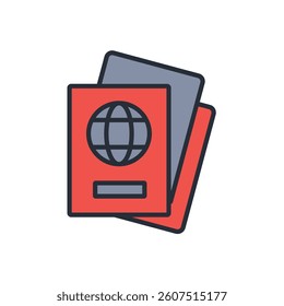 citizenship icon. vector.Editable stroke.linear style sign for use web design,logo.Symbol illustration.