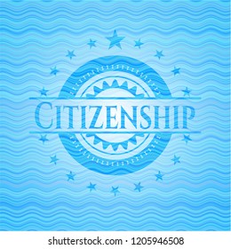 Citizenship water representation badge background.