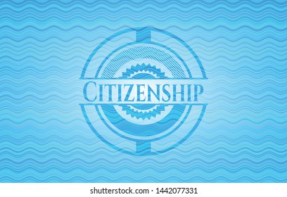 Citizenship water representation emblem background. Vector Illustration. Detailed.