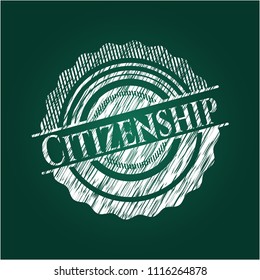 Citizenship written with chalkboard texture