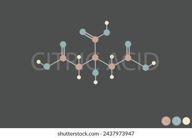 citric acid molecular skeletal chemical formula