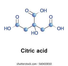 Citric acid is a weak organic tricarboxylic acid. It occurs in citrus fruits. In biochemistry, it is an intermediate in the Krebs cycle, which occurs in the metabolism of all aerobic organisms.