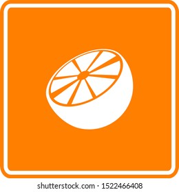 Zitronenfrucht-Halborange-Vektorzeichen