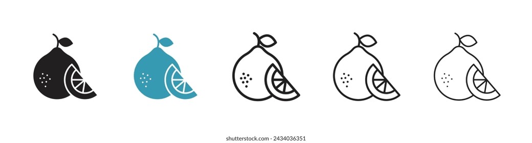 Conjunto de iconos de vectores de citrina. Símbolo de vector de ráfaga de Sapor acidulado para diseño de interfaz de usuario.