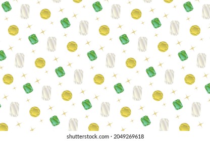 Citron and Emerald Gem Cut Gorgeous Glitter Pattern Background