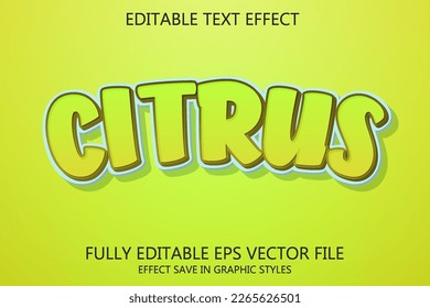 Citrus 3d editable text style effect