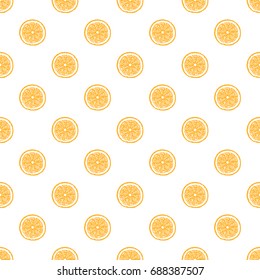 Citrus background. Mandarin slices seamless pattern.  Vector illustration.