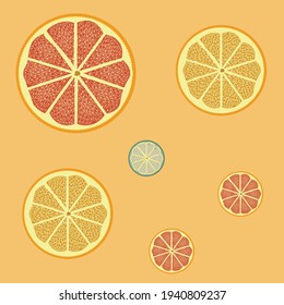citrus background, orange, grapefruit, lime and lemon