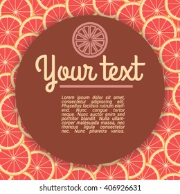 Citrus banner. Grapefruit design card. Vector Illustration