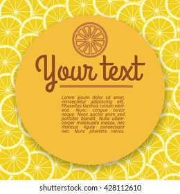 Citrus banner. Lemon design card. Vector Illustration