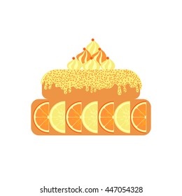 Citrus cake icon in flat style isolated on white background. Vector illustration