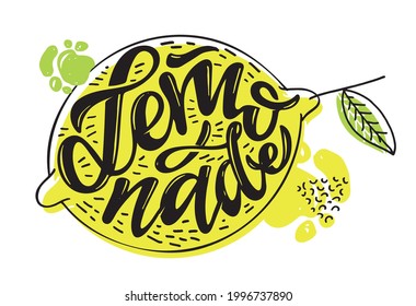 Citrus citron lemon pattern background. Lemonade art label. Cute hand drawn doodle summer pattern background. Fresh pattern art. T-shirt design label.