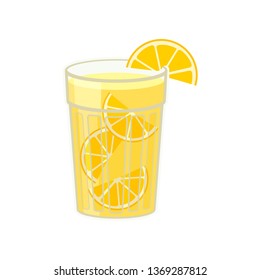 Citrus cocktail in glass on white background.