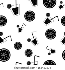 citrus Cocktail seamless pattern background vector illustration